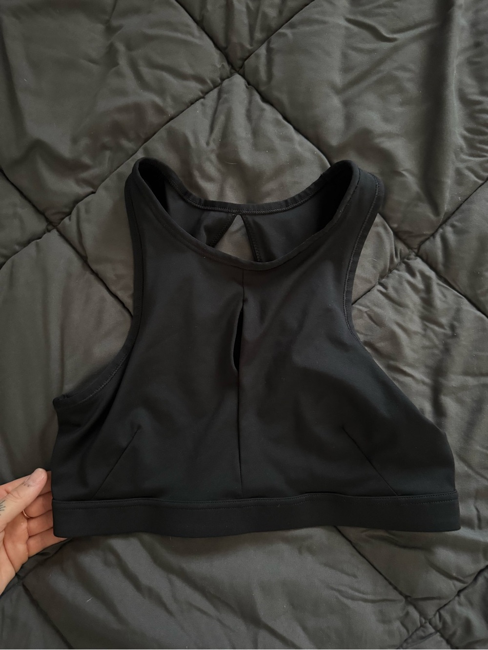 Nike Black High-Neck Crop Sports Bra